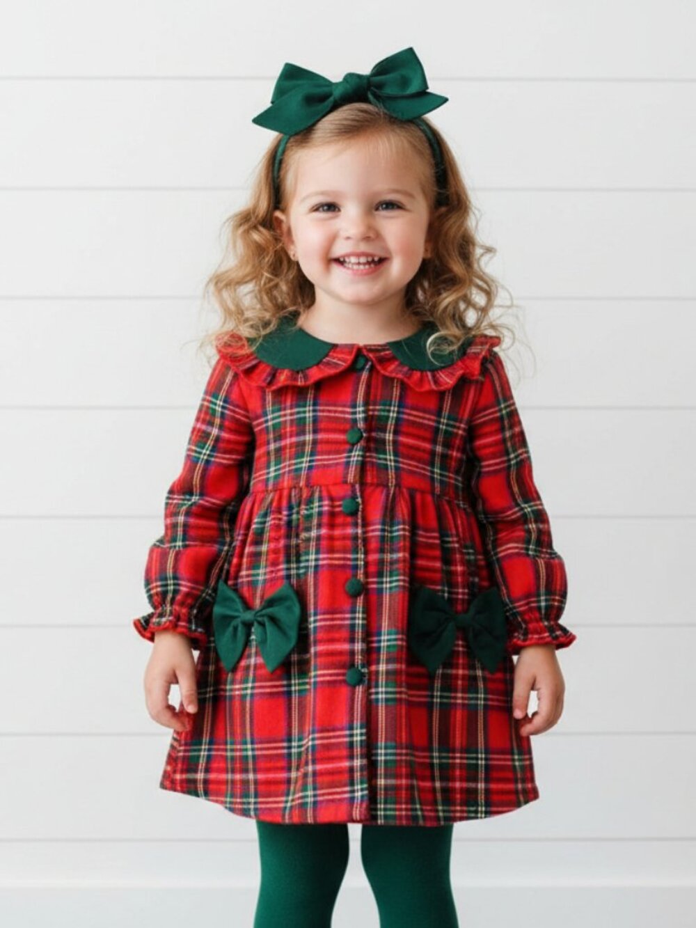 Red Tartan Plaid Collar Dress, NWT, Girl's